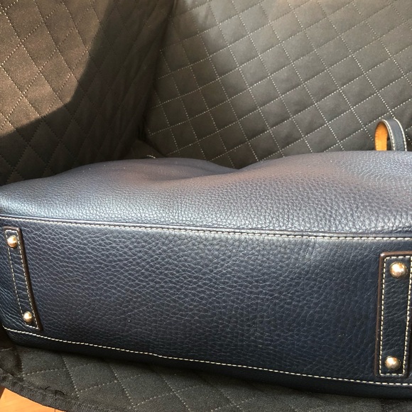 Dooney & Bourke Navy Leather Shopper Tote - Picture 4 of 8